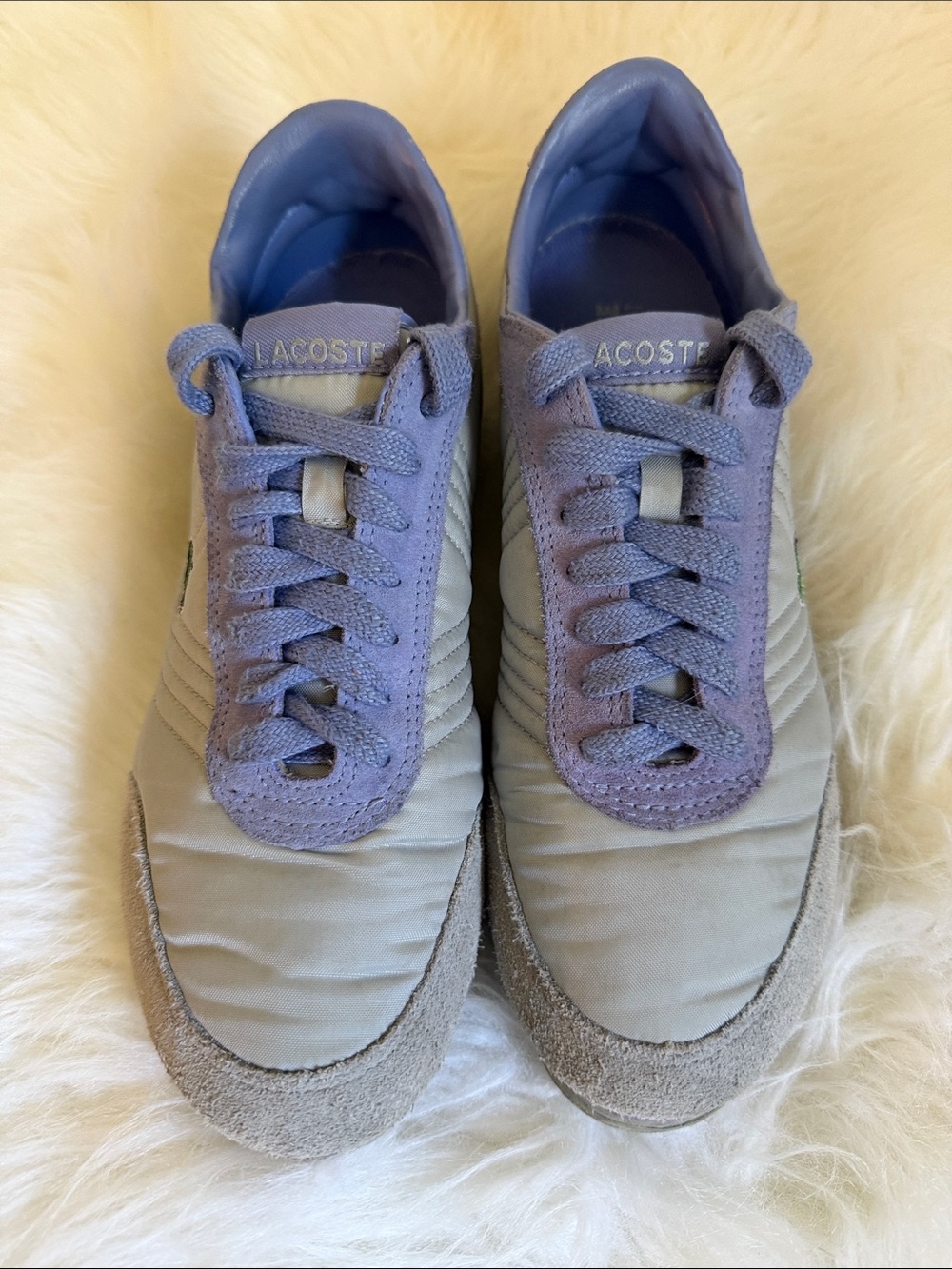 Lacoste Blue Gray Retro Sneakers Y2K 90s 2000s Tennis Shoes woman’s size 9
